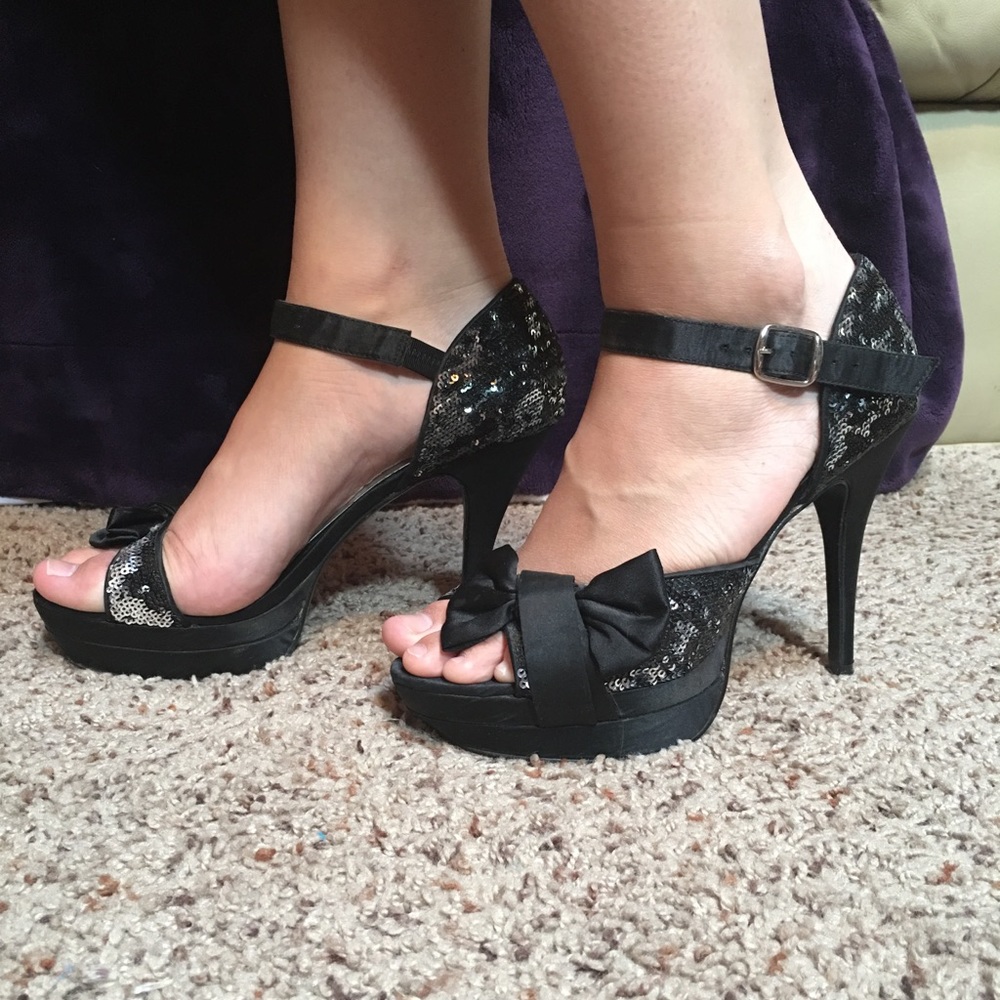 Night Moves by Allure Black Stiletto Heels